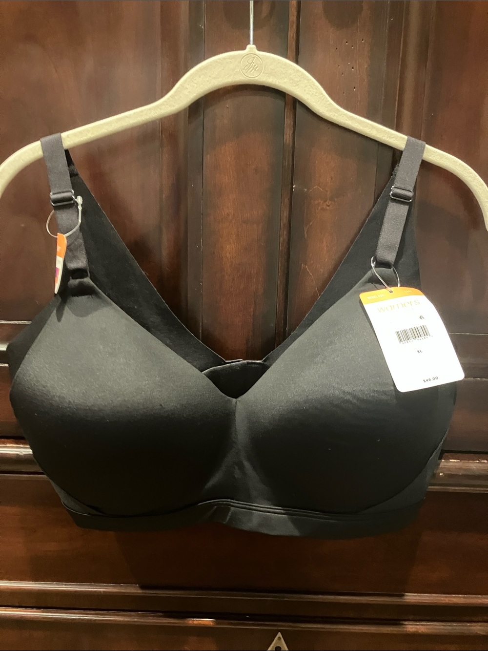 Warner's No Side Effects Black Wireless T-Shirt Bra Size XL